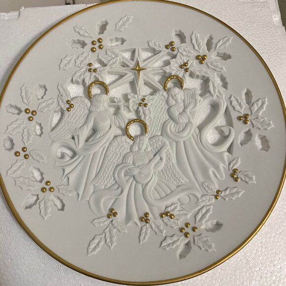 Lenox Collections - The Heralding Angels - Porcelain Plate with 24k Gold - Picture 1 of 10